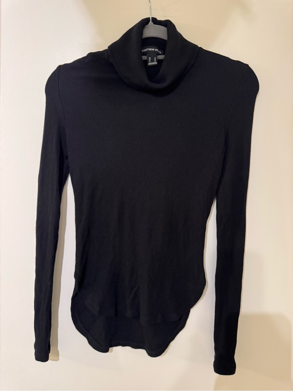 Soft Streetwear Society Black Ribbed Turtleneck Top